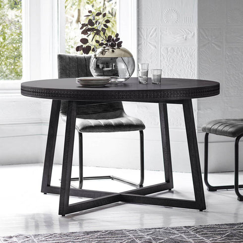 PaulaHome - Chic Charcoal Round Dining Table
